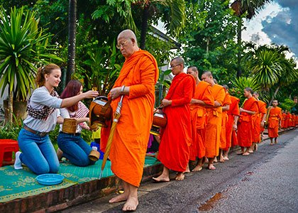 Alms giving ceremony