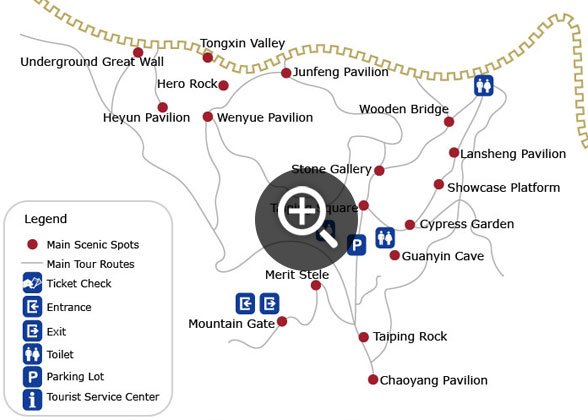 Map of Dajingmen Great Wall