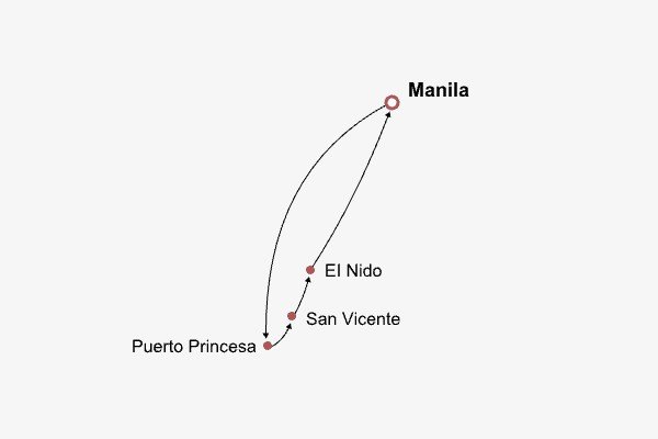 Philippines Palawan Island Adventure Itinerary Map Philippines Palawan Island Adventure Itinerary Map