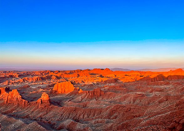 Gorgeous Danxia Landform at Sunset Gorgeous Danxia Landform at Sunset