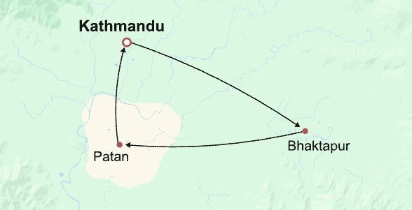 Best of Kathmandu Valley Itinerary Map