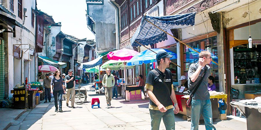 Strolling on Tunxi Old Street in July